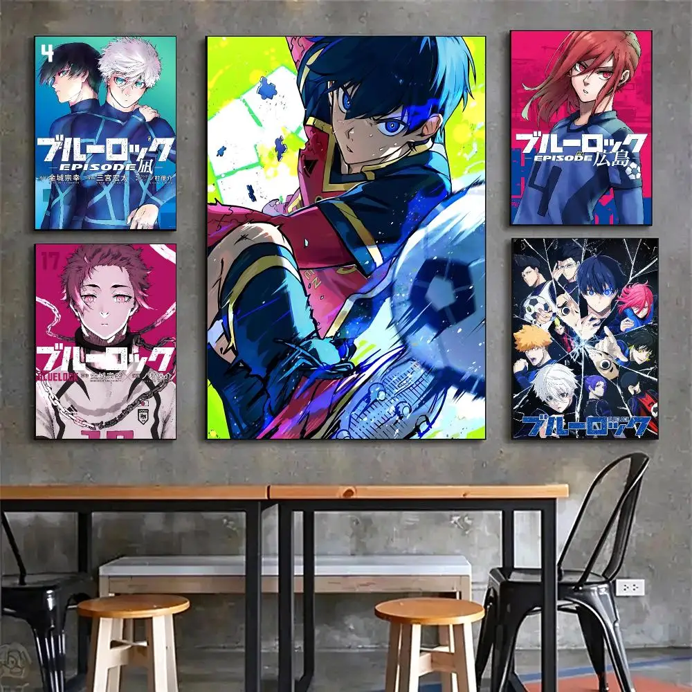 anime Blue Lock Poster Poster HD Printing Vintage Luxe Home Decor Wall Art for the Living Rooms Entryways Gift