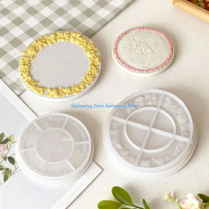 573B Round Silicone Platter High Temperature Resistance Easy Maintenance For Appetizers Accessory Presentation