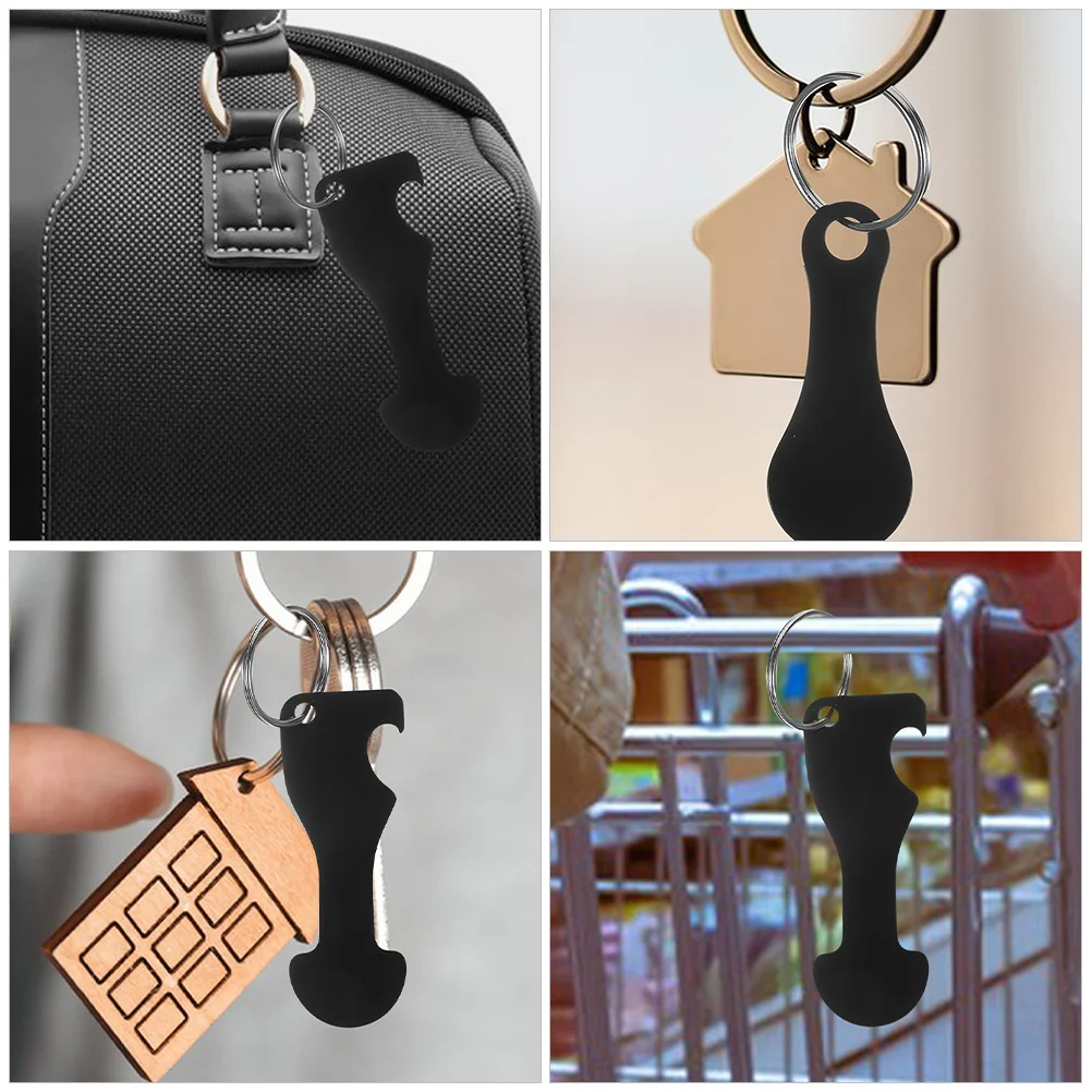 2 Pcs Token Keychain Compact Zinc Alloy Shopping Cart Trolley Holder Key Portable Everyday Use Gift Idea
