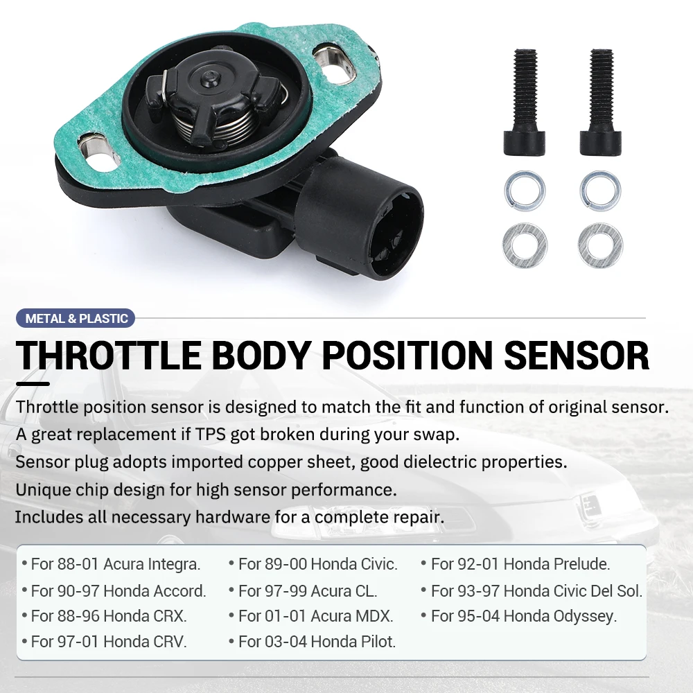 TPS Throttle Body Position Sensor For 88-01 Honda Acura Accord F22 H22 B16 B18 B20 B18C1 D16 16400P06A11 16400P0AA50 37825PAAA01