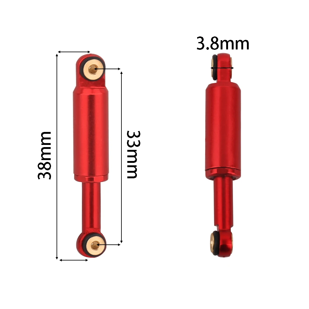 Metal Front  & Rear (33mm) Shock Absorbers Set For LOSI 1/24 Micro-B 2WD Buggy LOS00007 Rc Car Parts Upgrade Accessories