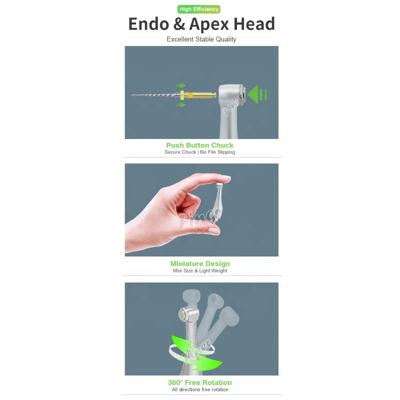 Mesin endo rotary 6:1, suku cadang kepala motor dengan bolak-balik dan apex locator untuk wood pecker endo radar plus dan endo radar pro