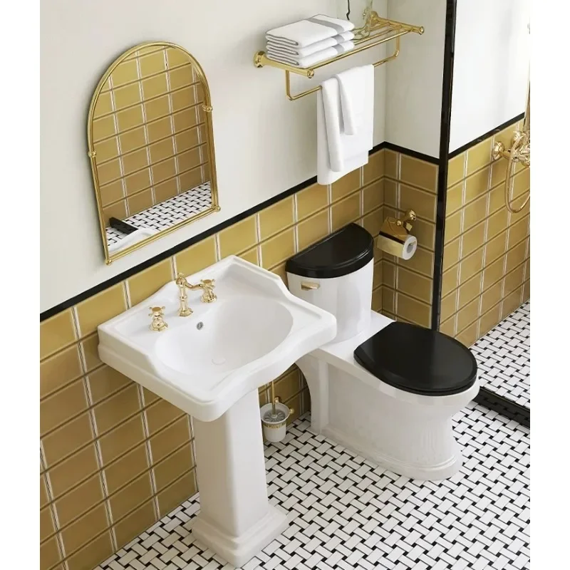 NQ52 French retro column basin American homestay floor-to-ceiling washbasin bathroom ceramic column washbasin
