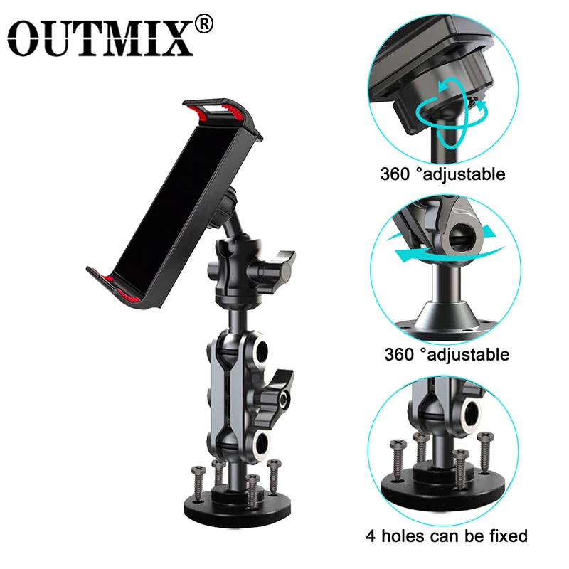 Tablet Wall Mount, 360° Rotation Tablet Holder Stand, Sturdy Base, Kitchen Wall Mount Compatible with iPad/iPhone/All 4.7-11 In