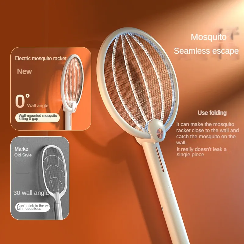 Dobrável assassino Mosquito elétrico Zapper, Melhorar, 1200mAh, USB, Anti Mosquito assassino