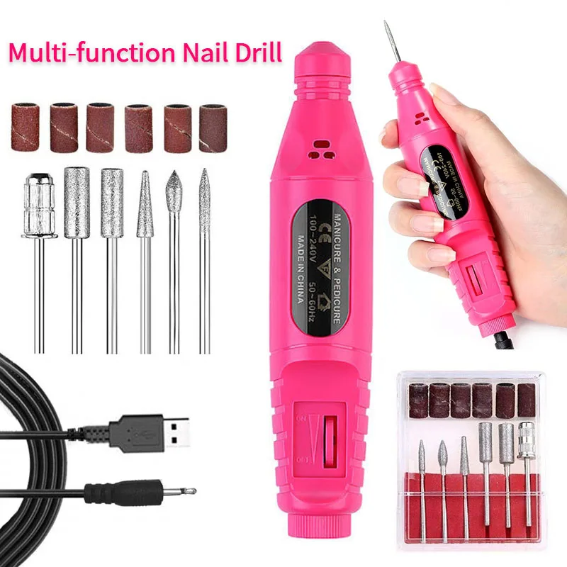 Electric Nail Sander Nail Drill Machine Grinder Nail Removal Exfoliating Polishing Tool Pedicure Machine Adapter