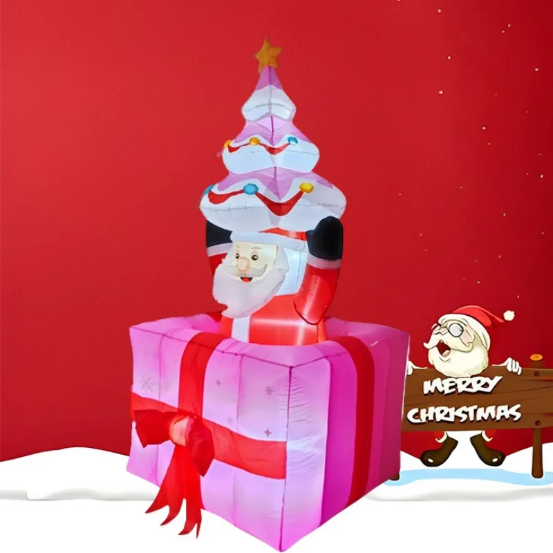 Inflatable Toy Gift Santa Christmas Inflatable Model Luminous Inflatable Model Christmas Atmosphere Decoration Model