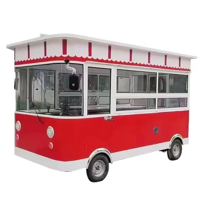 Food Truck Trailer Fully Equipped Stainless Steel Sink Refrigerator Storage Wheels Easy Operation For Street Food Business