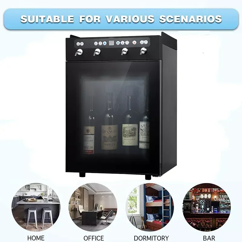 4 bottles touch screen argon storage freestanding compressor multi-automatic wine cooler refrigerator wine dispenser