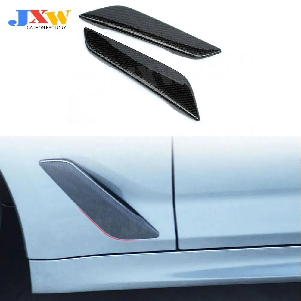 

2Pcs For G30 Carbon Fiber Front Fender Shark Gills Side Air Vent Trims Covers For BMW 5 Series G30 G31 2017 2018 2019