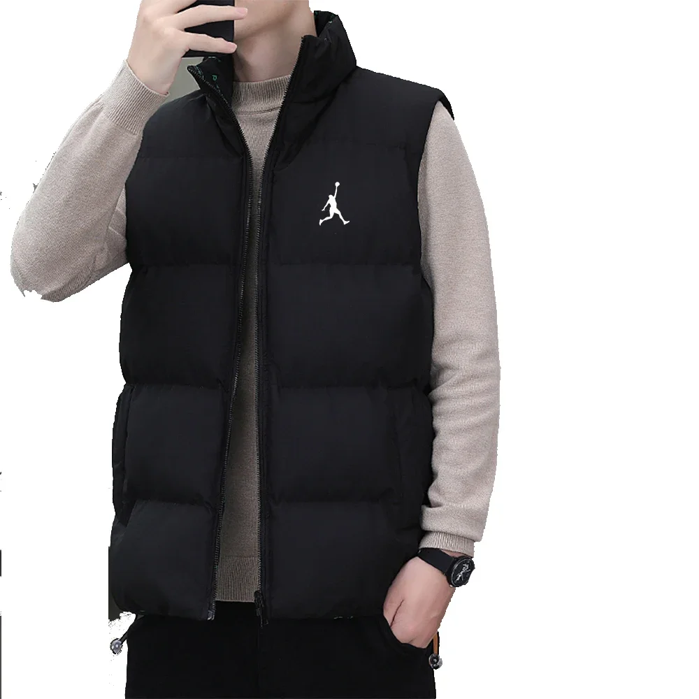 High-end down cotton double-sided vest jacket for men autumn and winter hot sale fashion casual comfortable sleeveless jacket