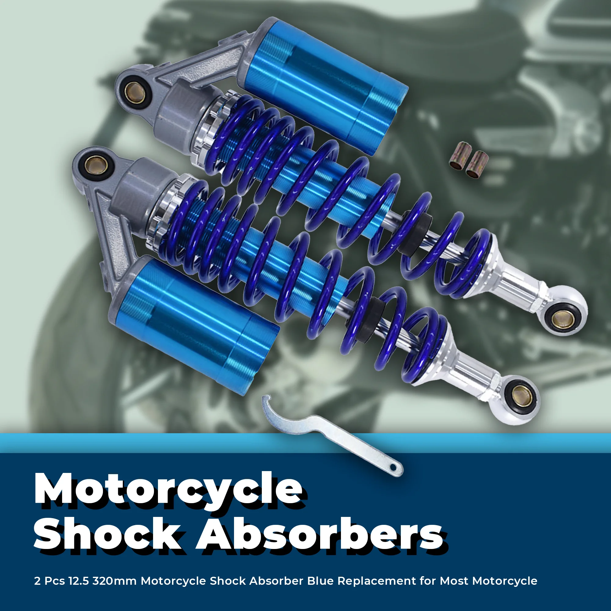 دراجة نارية امتصاص الصدمات المثبط الدراجات البخارية الخلفية تعليق 12.5 320 مللي متر استبدال لهوندا CX500 GL500 650 واضح الأزرق #2
