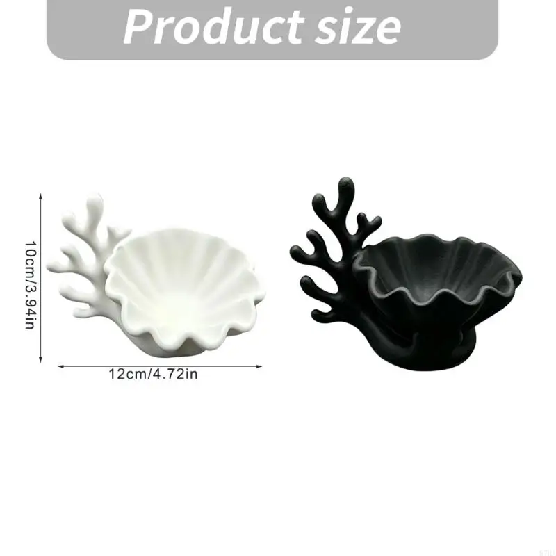 Ocean Display Shell Jewelry Bowl for Small Items, Scalloped Dish for Shelf, Desktop, and Dresser Top Placement 87HA view 6