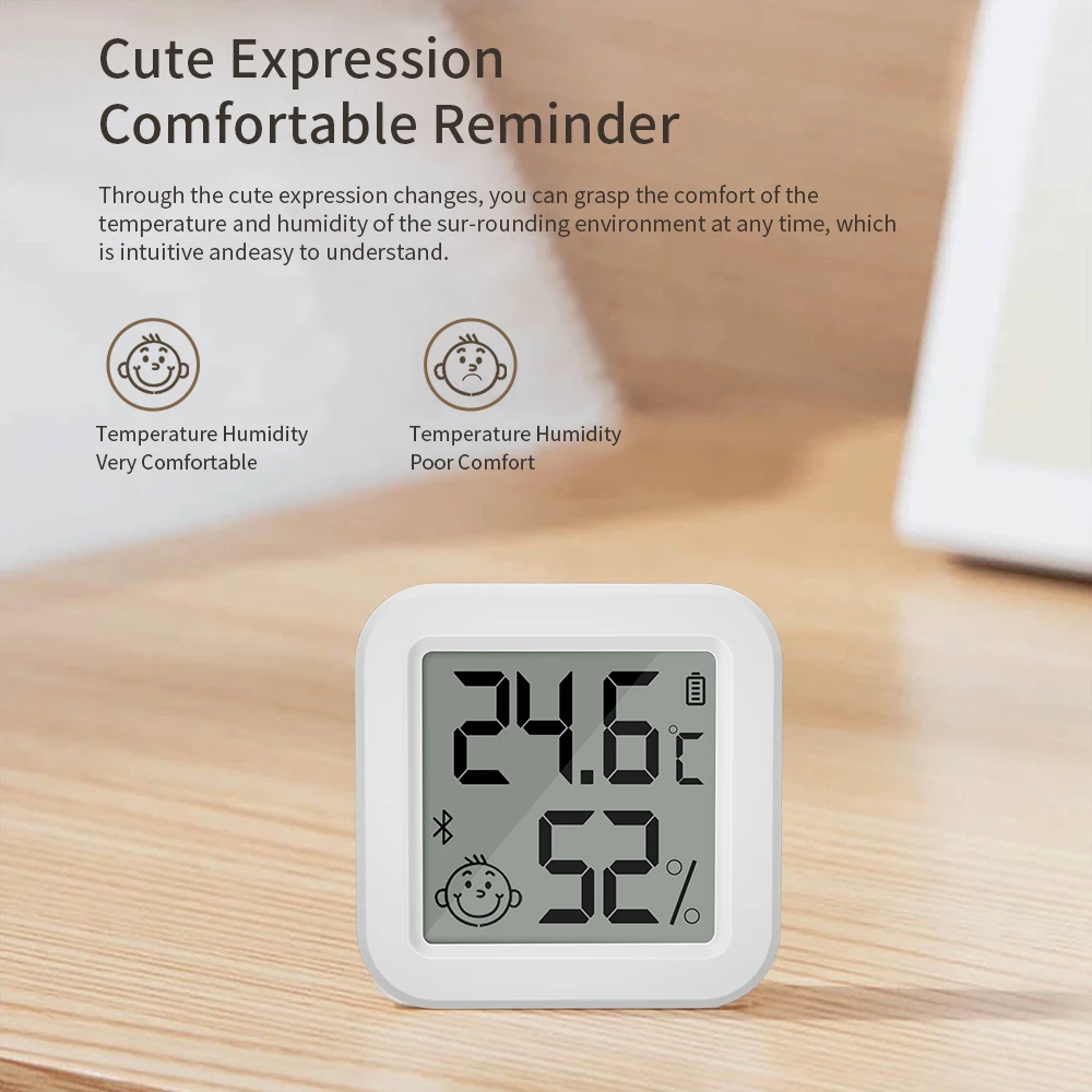 Mini higrómetro eléctrico inteligente con Bluetooth, Sensor de temperatura y humedad, termómetro LCD, aplicación de Control remoto para el hogar,
