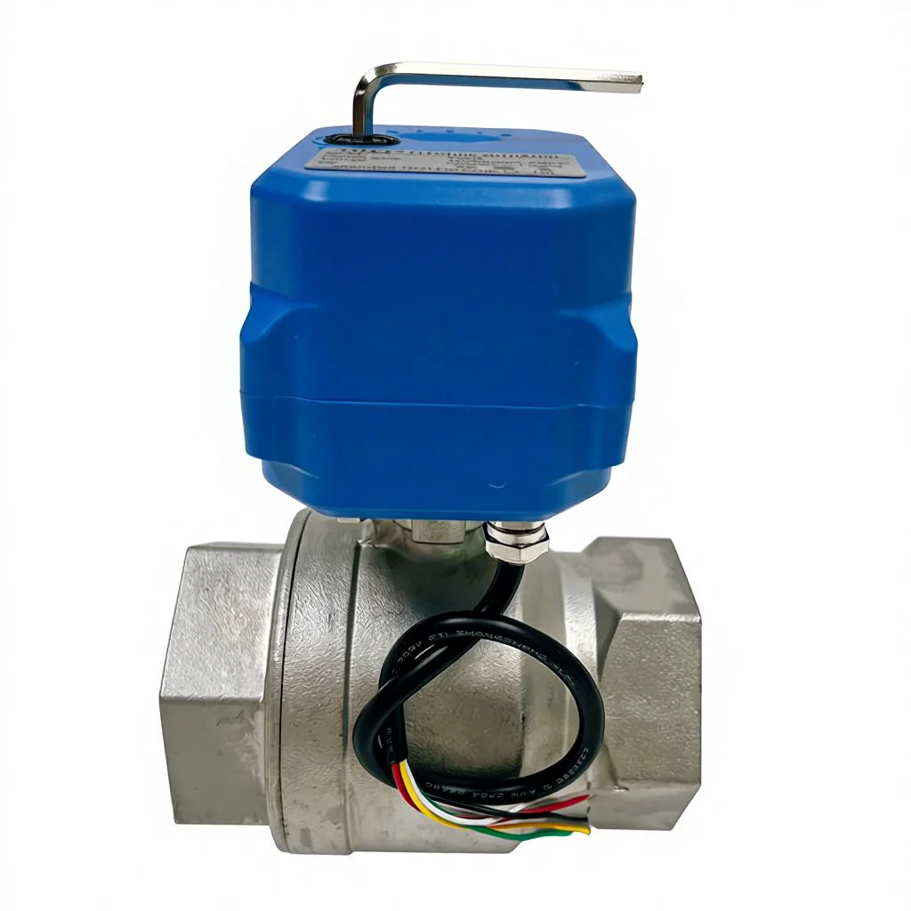 ON/OFF Mini Type NPT Thread AC/DC9-36V AC96-230v 2-way Motorized Ball Valve  with Two Wires Power off Return for Water Treatment