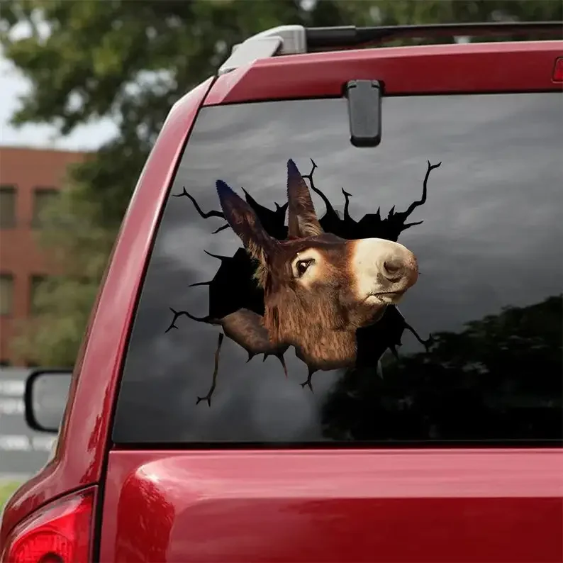 Donkey Decal - fits cars,windows,laptops and any smooth surface, Donkey Stickers, Animal Stickers,Custom Donkey Sticker, Animal