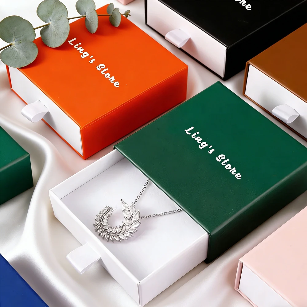 

24/50/100Pcs Luxury Jewelry Drawer Box 8x8x3.2cm 9x9x3.2cm Boutique Boxes Ring Earrings Studs Necklace Pendant Organizer Display