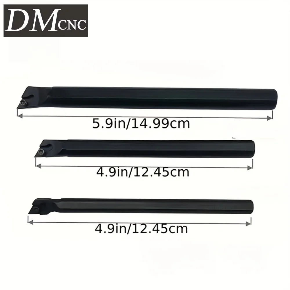 11PCS SDJCR07 Boring Bar Set + 10 DCMT070204 Inserts for Steel/Stainless - 95° CNC Tools