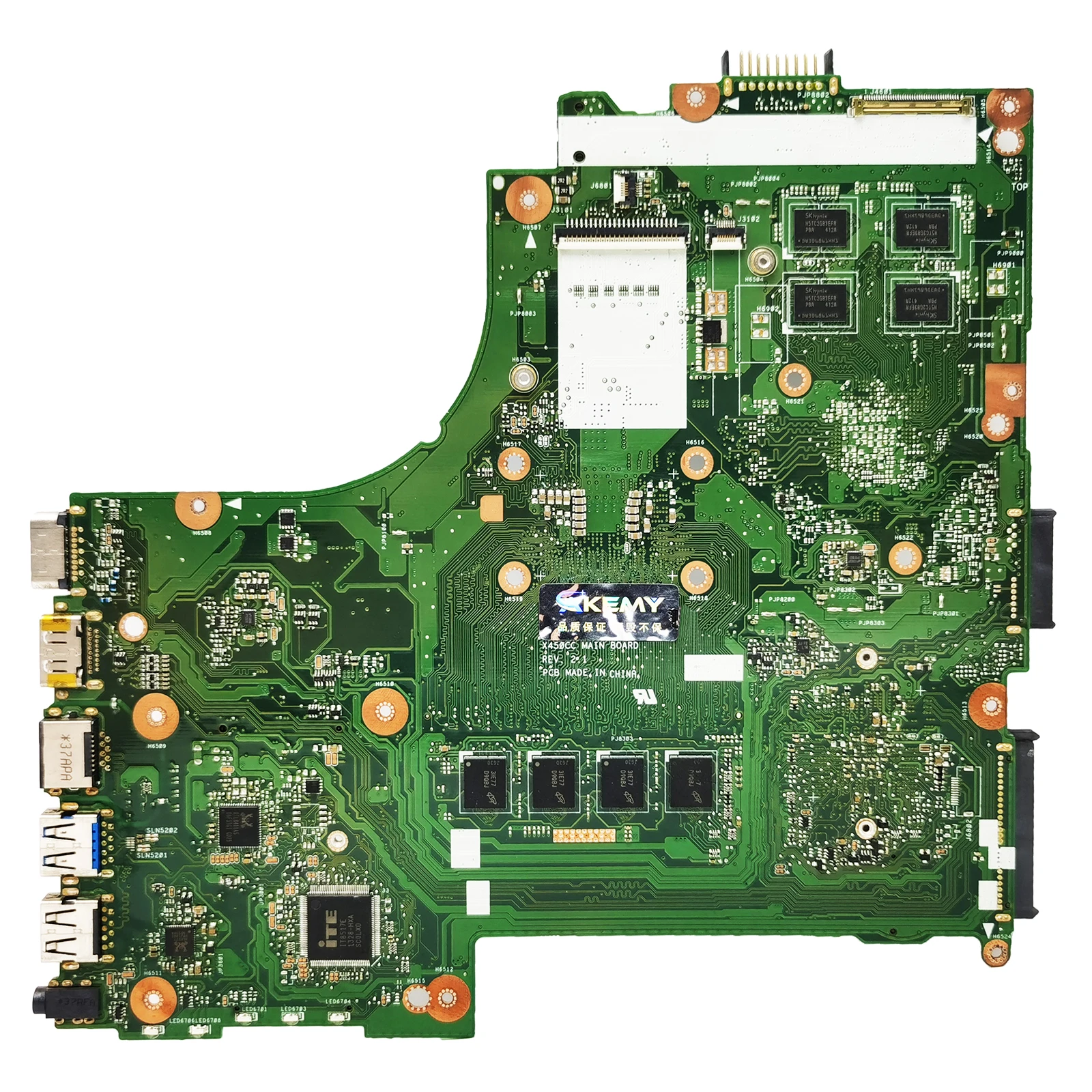 Imagem -03 - Placa-mãe Portátil Akemy X450cc para Asus X450vc A450c X450vp Y481c A450v X450vb X450v com Cpu I33th Gen 0g 2g 4g Ram Mainboard