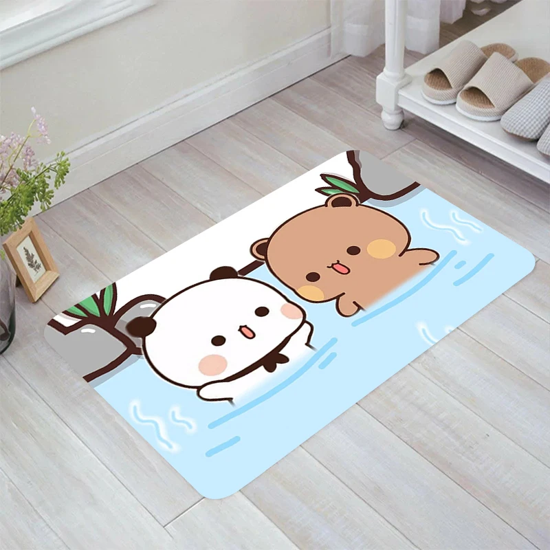 Cute Panda Bubu and Dudu Floor Mat Living Room Rugs Home Carpets Doormat Entrance Door Kitchen Carpet Balcony Foot Rug Mats Bath