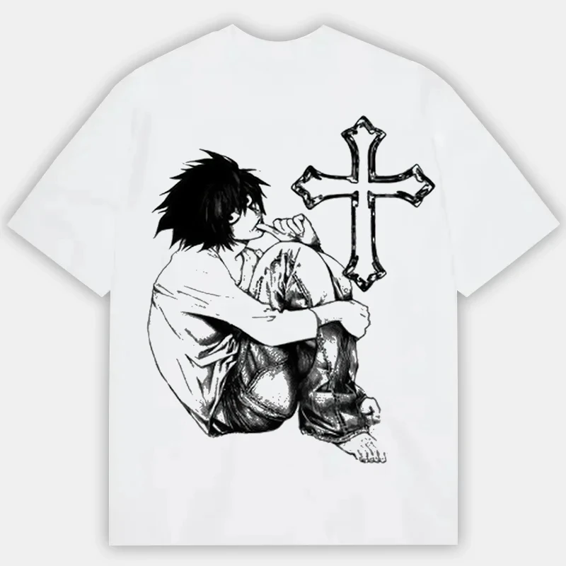 Death Note T-shirt New Vintage Fashion Oversized Unisex Tshirt Breathable Couples Streetwear Trendy Cotton Y2k soft high quality