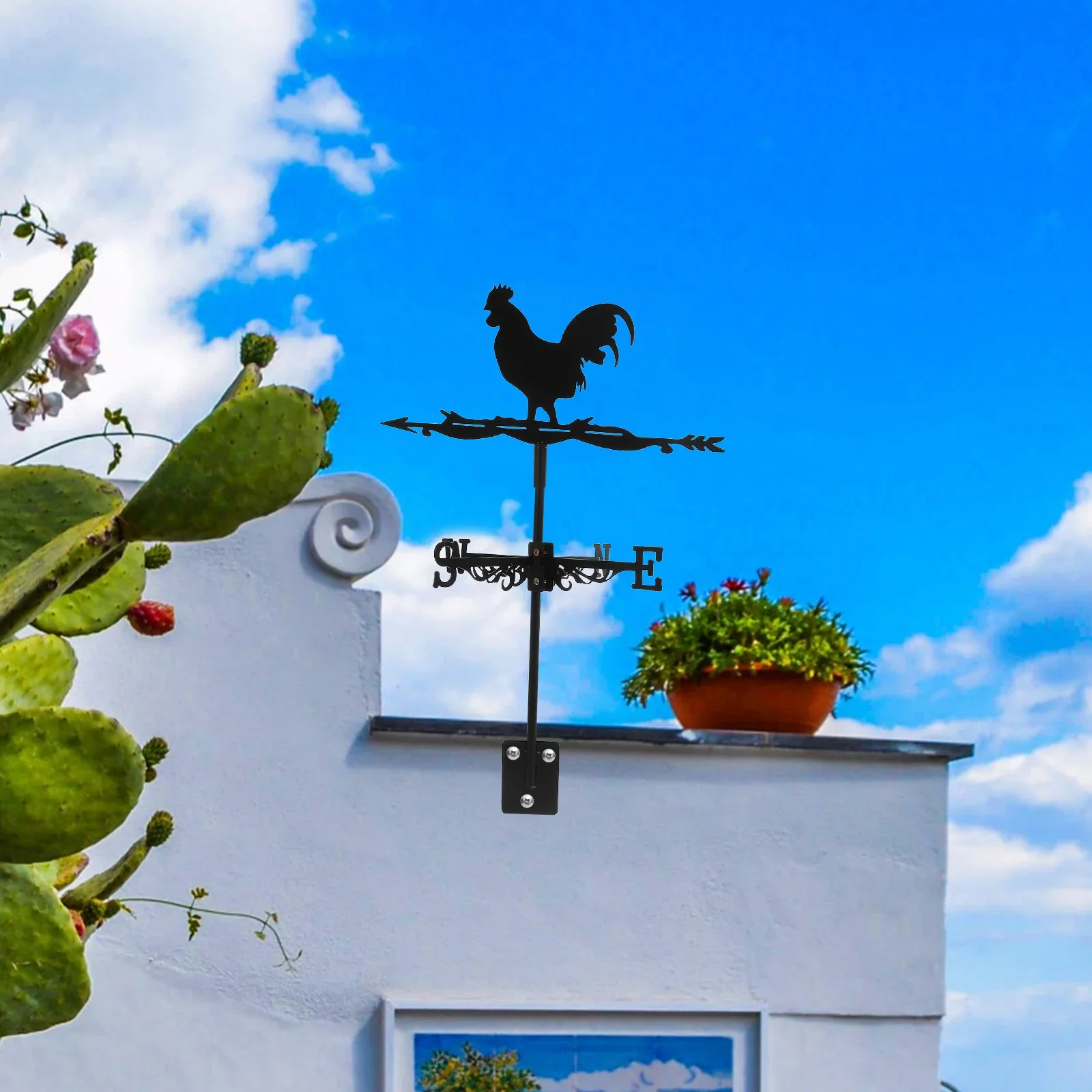 New Outdoor Garden Craft Plug-In Metal Creative Animal Rooster Wind Vane, Cupola Stove, Home Decorations, Roof Household Items view 4