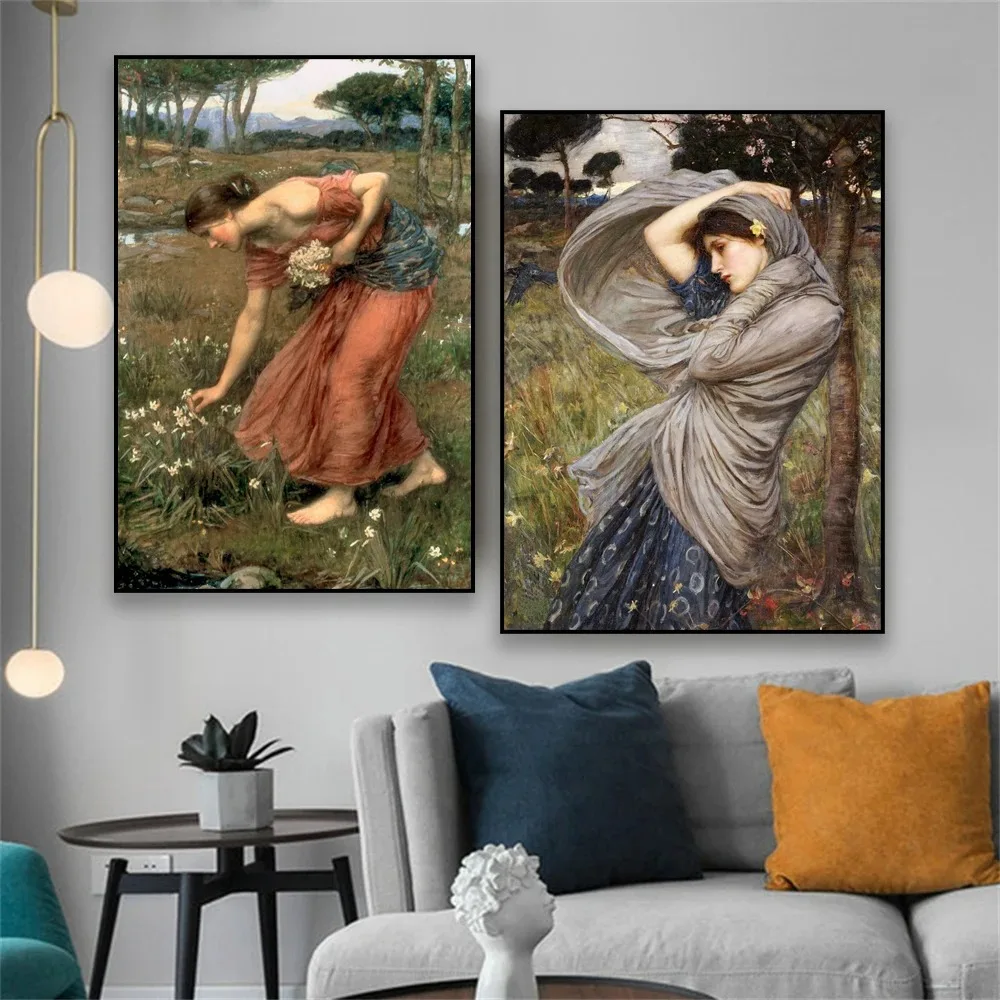 Famous  Painting Ophelia Canvas Painting John William Waterhouse Forgottenbeauty Art Print Vintage Poster Home Room Decor