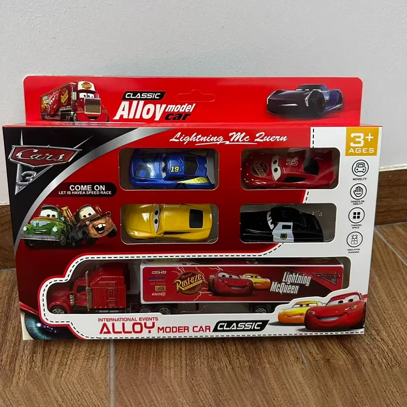 5 pièces/ensemble Disney Pixar voiture 3 foudre Mcqueen oncle camion Jackson tempête 1:55 moulé sous pression PVC modèle de voiture jouets pour enfants cadeau de noël