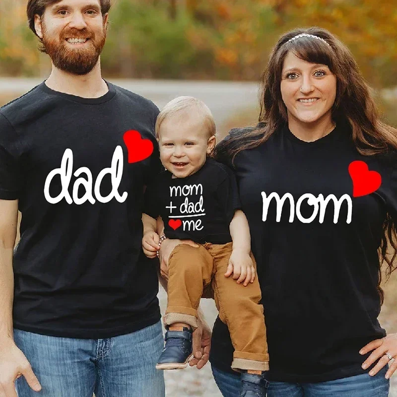 Mama Papa mich Familie passende Outfits Vater Tochter Sohn T-Shirt Familie Papa mich Baby Kinder Kleidung Vatertag Geschenk