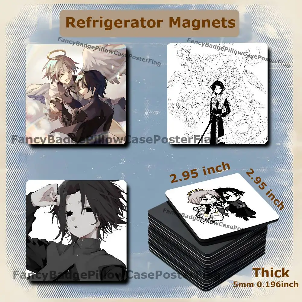S-SHTDN Game 75mm Frigerator Magnet Square Stickers Personalize Fridge Refrigerator Wall Door Decoration