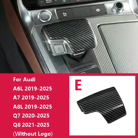 Auto versnellingspookknop afdekking voor Audi A3 A4 A4L A5 A6 A6L A7 Q2L Q5 Q5L Q7 Q8 S3 S6 S7 Carbon Fiber ABS Trim Accessoires