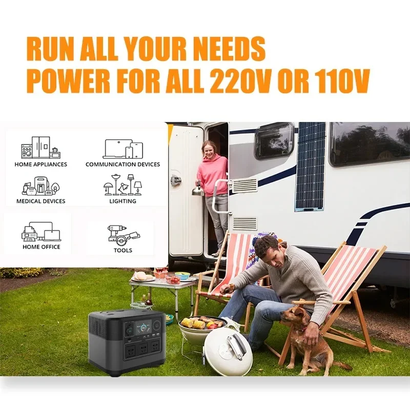 1200W Portable Power Station LiFePO4 battery 1008Wh solar generetor 220V/110V Outdoor Emergency Mobile Power Bank Home Camping