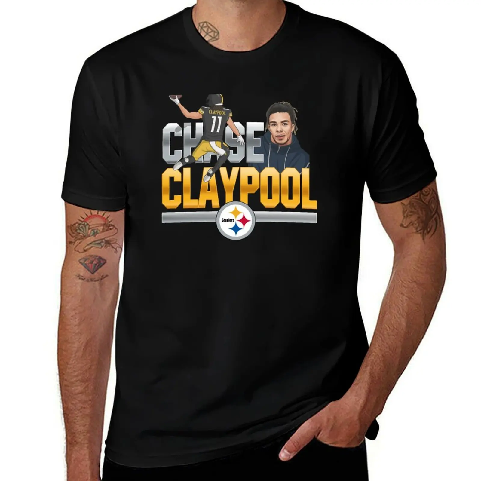 

Chase Claypool T-Shirt hippie clothes tshirts personalised customs design your own Short sleeve tee men