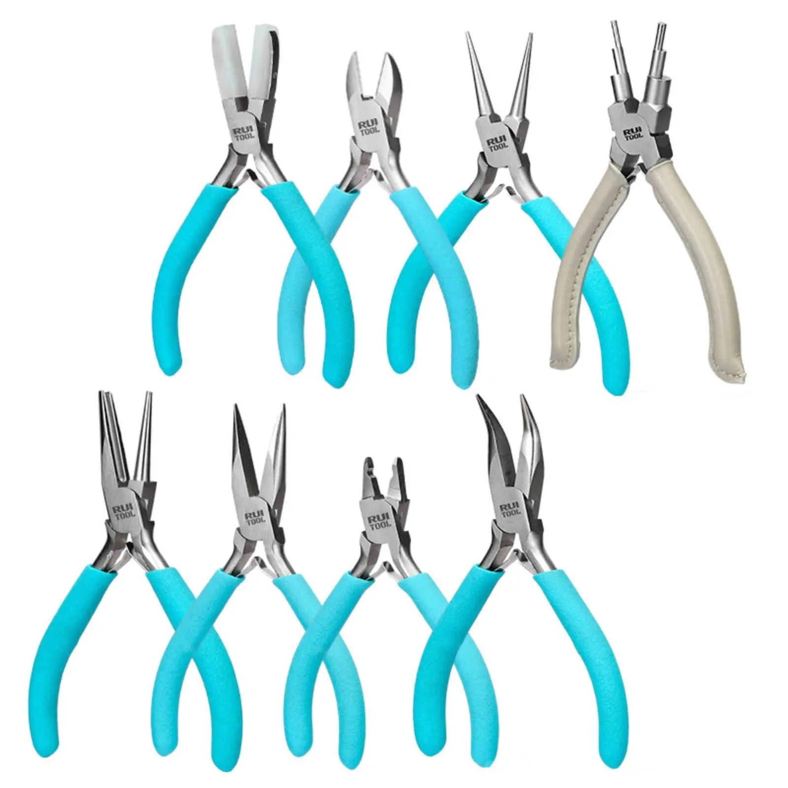 6 Pieces Diagonal Cutting Pliers DIY Wire Wrapping Pliers Wire Trimmers Precision Tips Plier Set Non-Slip Handles for Craft Work