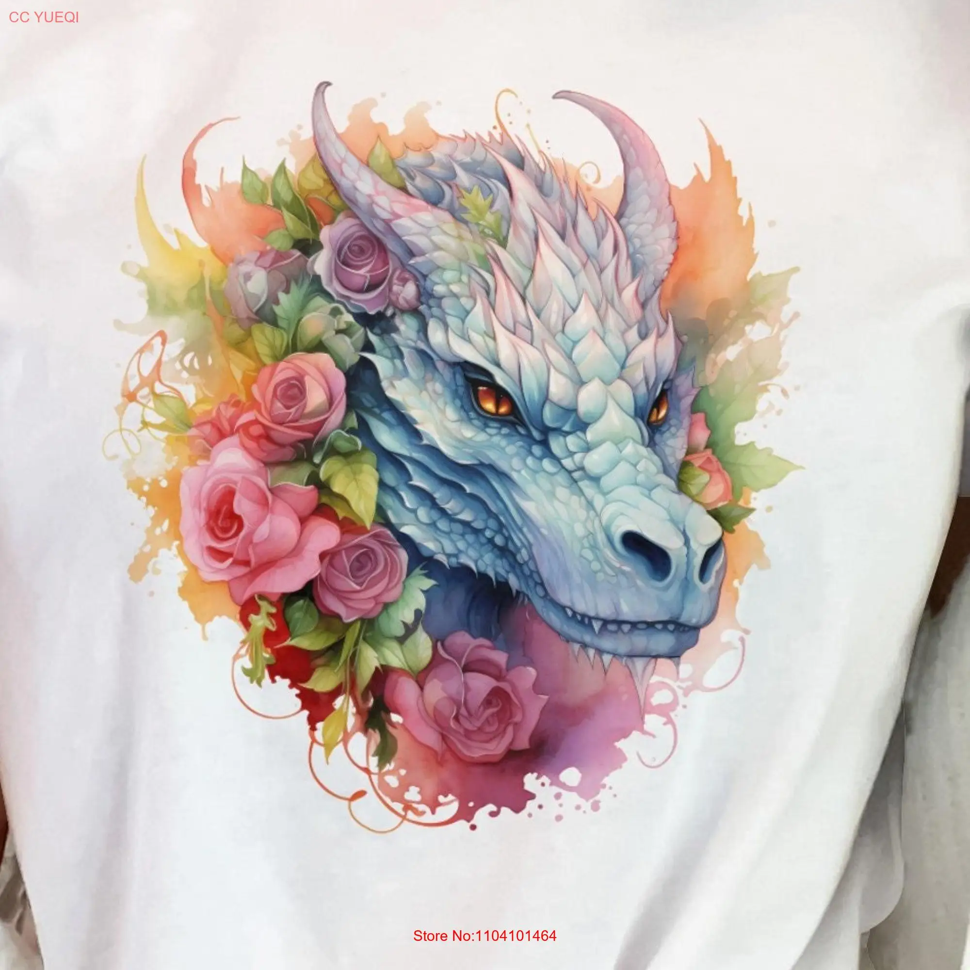 Blue Dragon T Shirt Lover Mythical Fantasy Wings with long or short sleeves