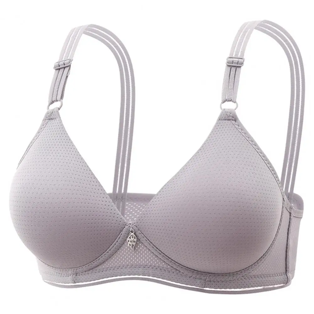 Lightweight Breathable Bra Breathable V Neck Push Up Bra with Adjustable Straps Comfortable Supportive Female Underwear