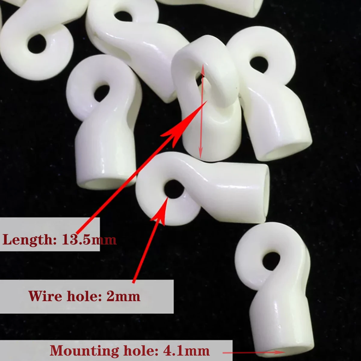 99 Alumina Ceramic Yarn Hook, 4.1mm Mounting Hole Textile Thread Guide for Weaving Knitting
