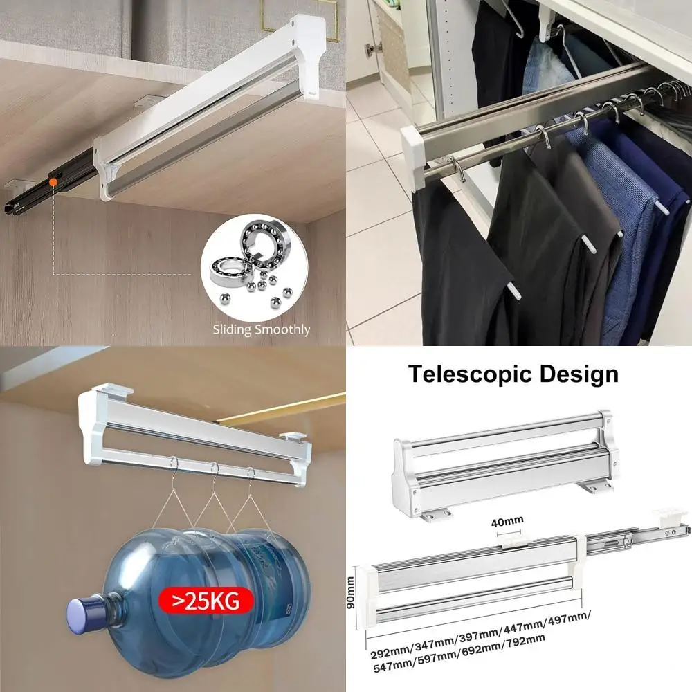 

Регулируемая вешалка для одежды из нержавеющей стали для брюк, белая, 692 мм/2,2 дюйма, длинный хвостовой шкаф