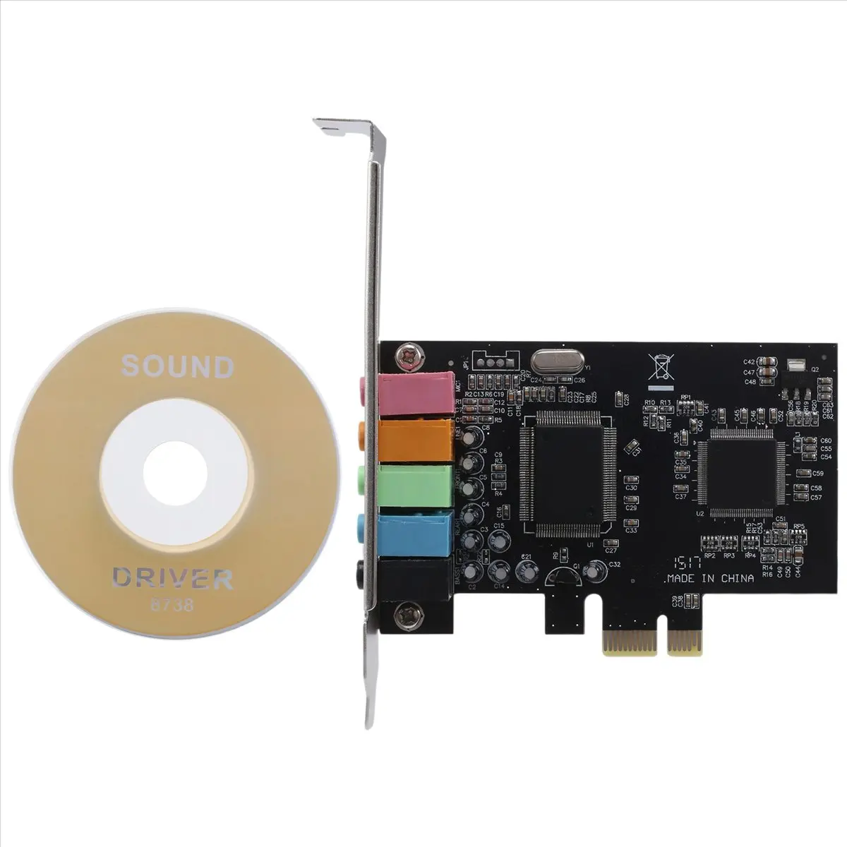 ABGN 5.1 Internal Sound Card for 10 with Low Profile Bracket, 3D Stereo PCI-E, CMI8738 Chip 32/64 Bit Sound Card PCI