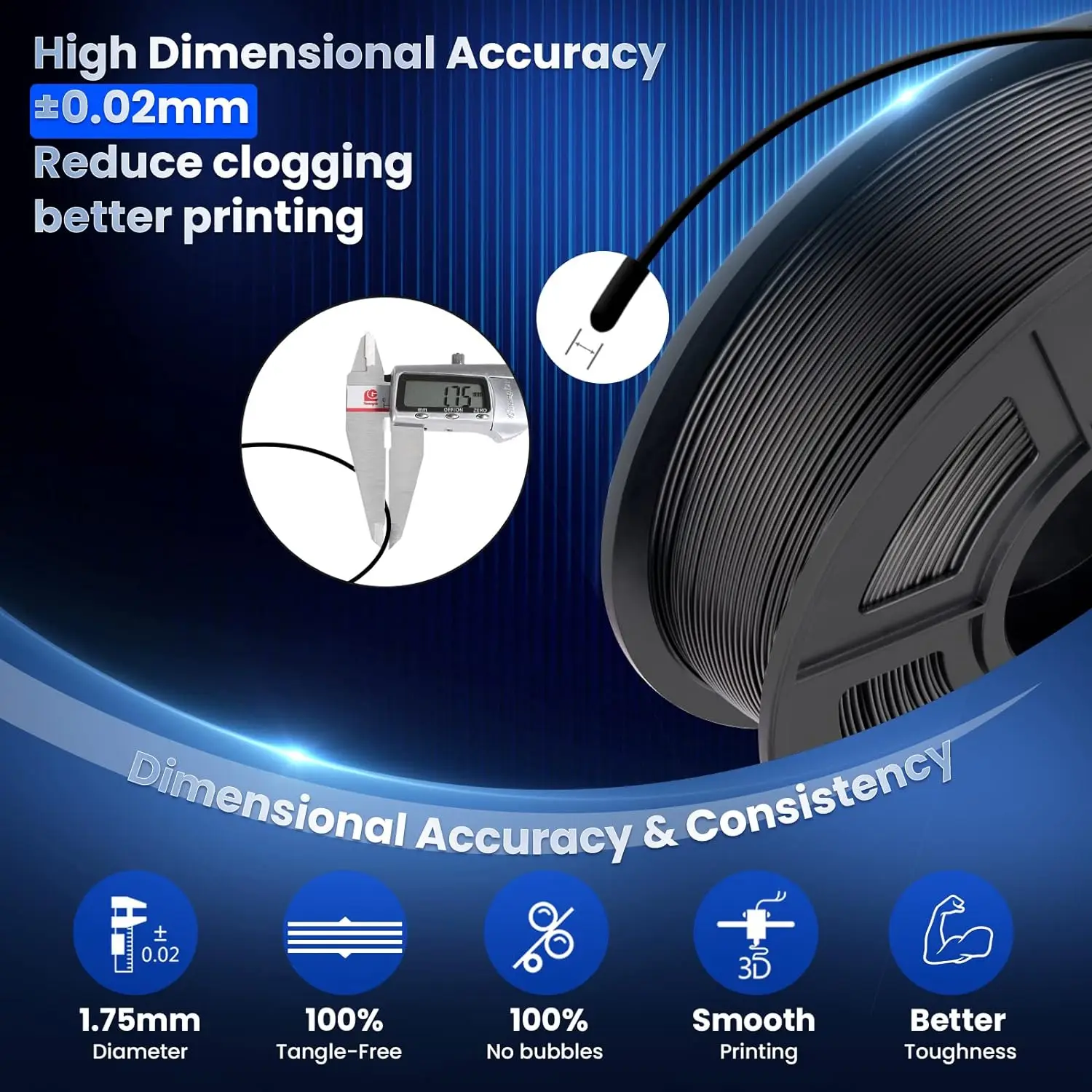 JAYO 3D Filament PLA + 2.0 10 Rolls Upgrade PLA plus 3D Printer Filament Neatly 3D Printing Material For FDM Multicolor