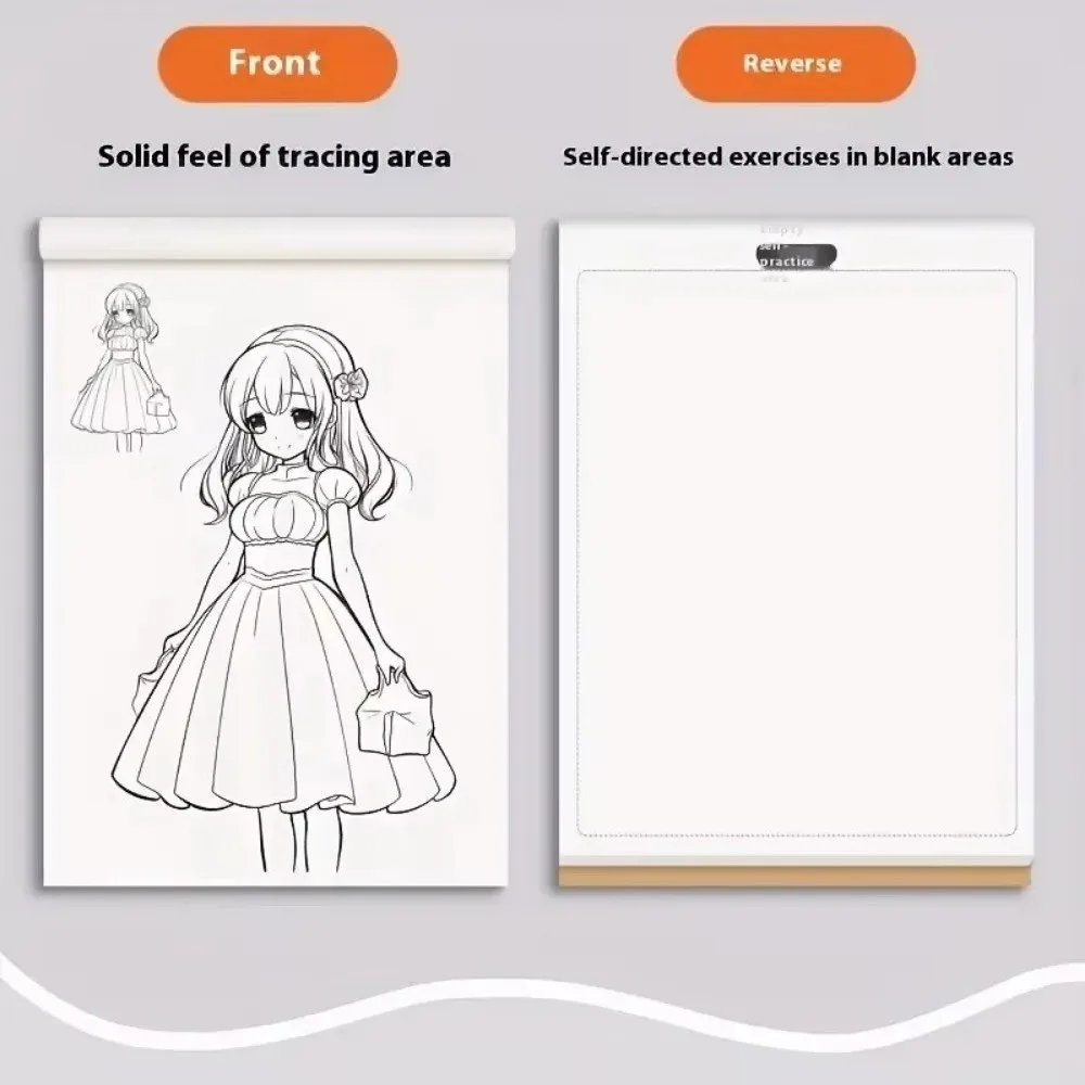 Anime Line Art Draw Book for Beginners - 48 Pages of Simple Hand-Drawn Outlines for Tracing & Practice Painting