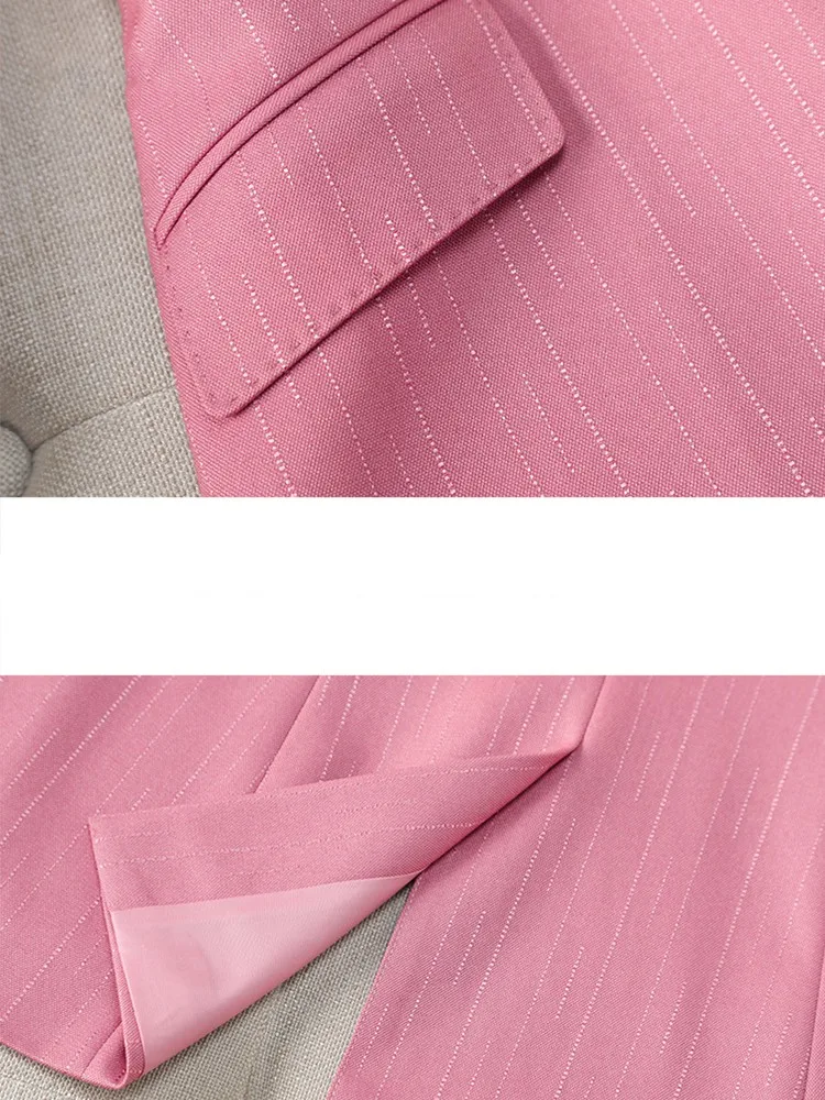 2025 Nuovo set di pantaloni da donna slim fit alla moda e suggestivi Set di strisce alla moda Set da donna elegante conjuntos de pantalones