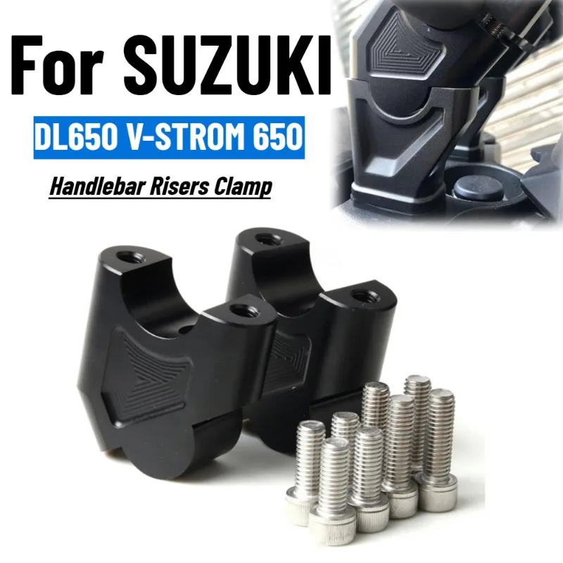 For SUZUKI DL650 V-STROM650 V-storm DL 650 Motorcycle CNC Handlebar Riser Up Clamp Cover Mount Taper Handle Bar Riser Adapter