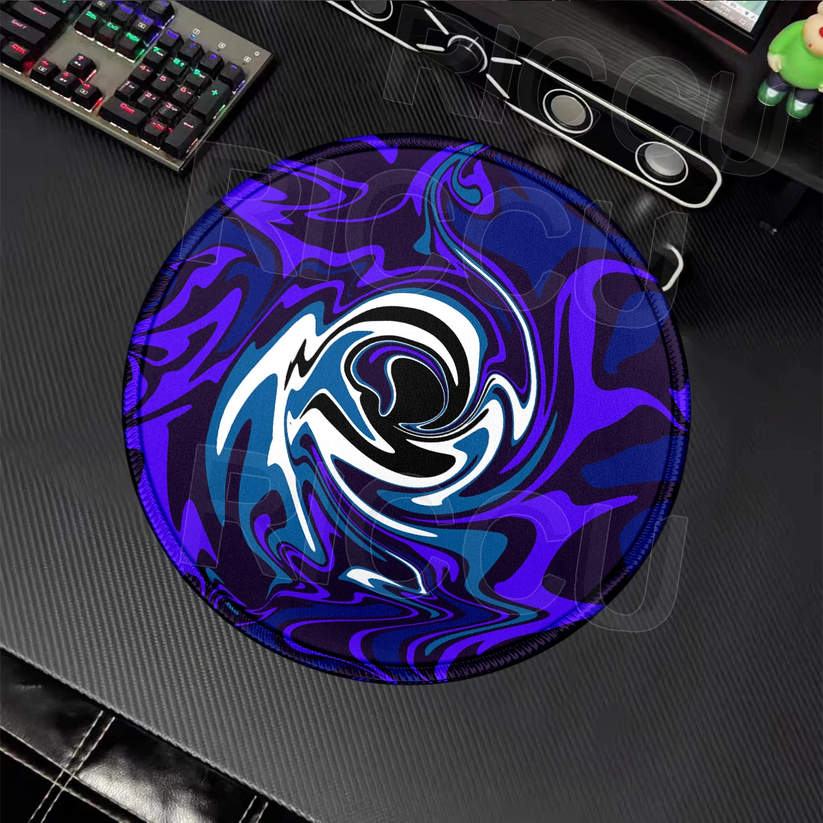 Strata Liquid Round New Mouse Pad Washable Portable Table Mat Gaming Rubber Base Black Red Mouse Mat Office Carpet HD Printing