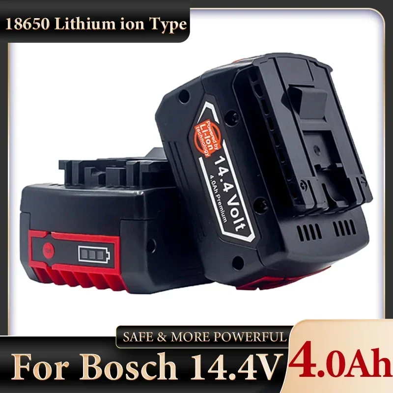 Rechargeable Battery for Bosch Power tool 14.4V 4.0Ah for GBH GDR GSR 1080 DDS180 BAT614G Replacement Li-ion Battery Charger Set