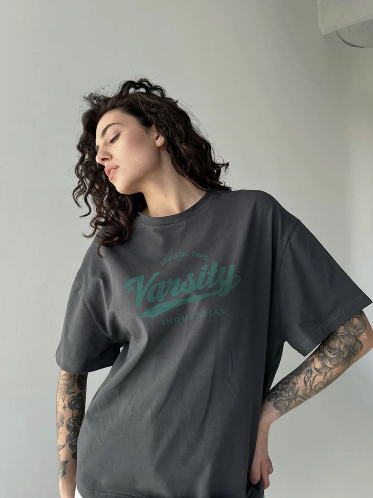 Blessyuki Funny Letter Printed Cotton T-Shirts Women Summer Casual O-neck Plus Size Chic Tees for Ladies Vintage Harajuku Tops