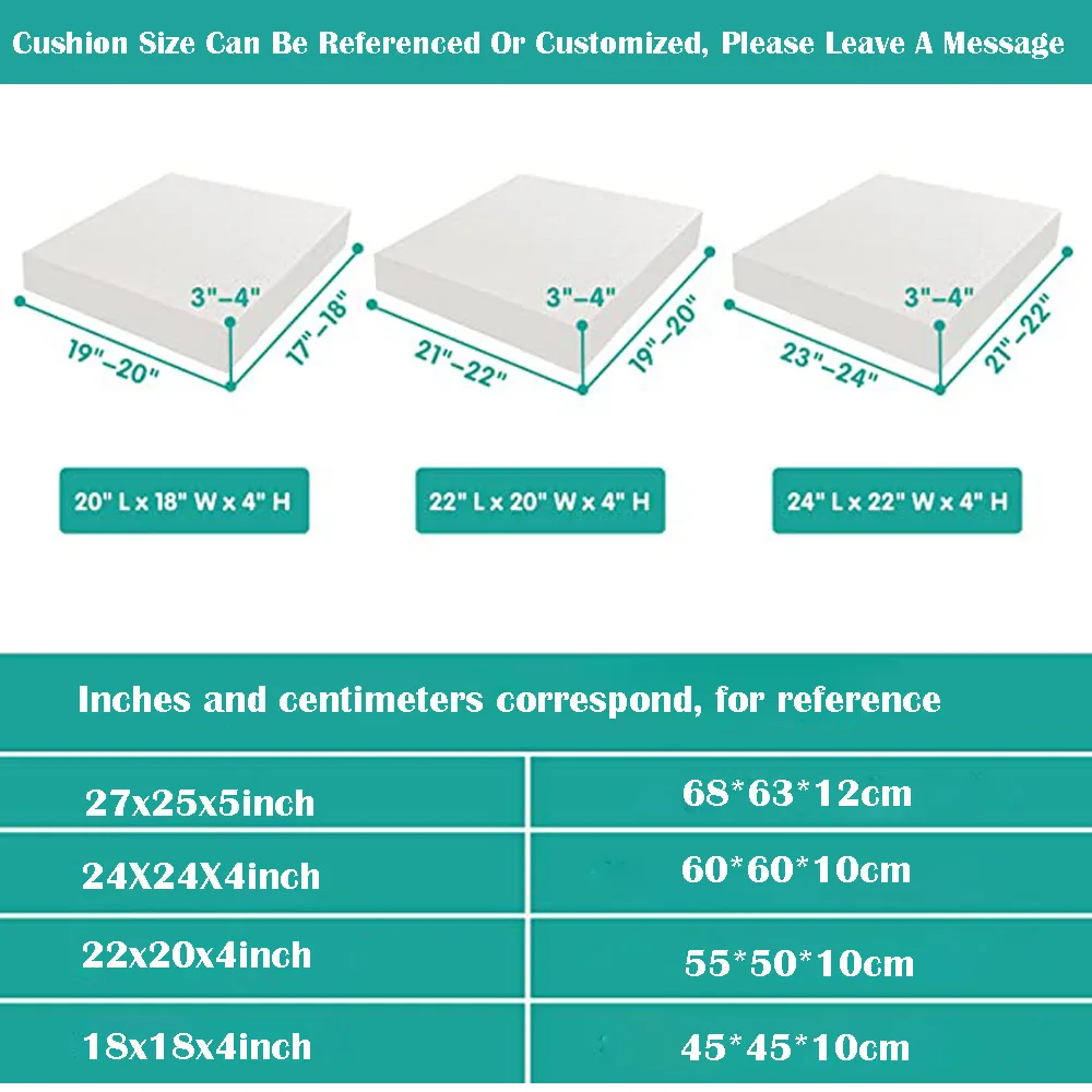 1-4 Set Sofa Cushion Outdoor Garden Cushion Inner Cover Chair Cushion Sofa Cushion Replacement Cover