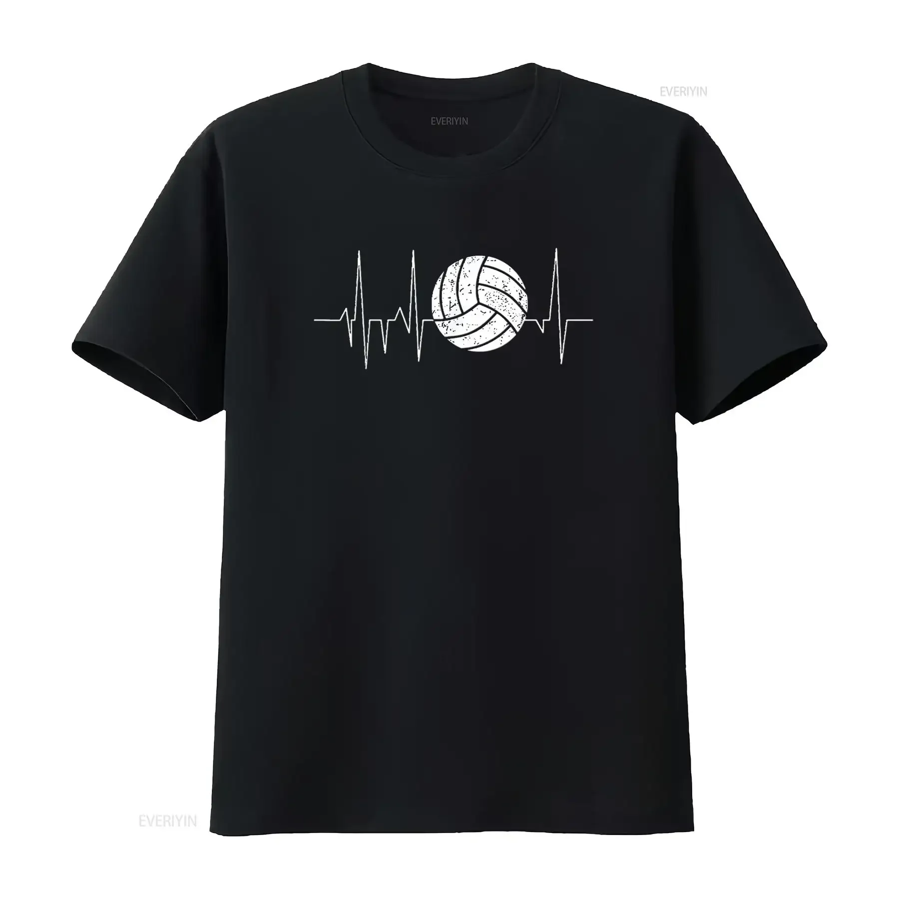 Volleyball HeartbeaT T Shirt Player Women s vintage Washed homme fashion Top For Everyday Wear Unisex streetwear Soft graphic