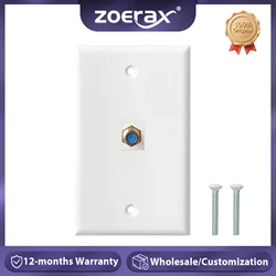 ZoeRax Coax Wall Plate 1/10-Pack, 1/2/3-Port TV Cable Wall Plate 3GHz F-Type Keystone Wall Jack for Coaxial Cable, Single Gang