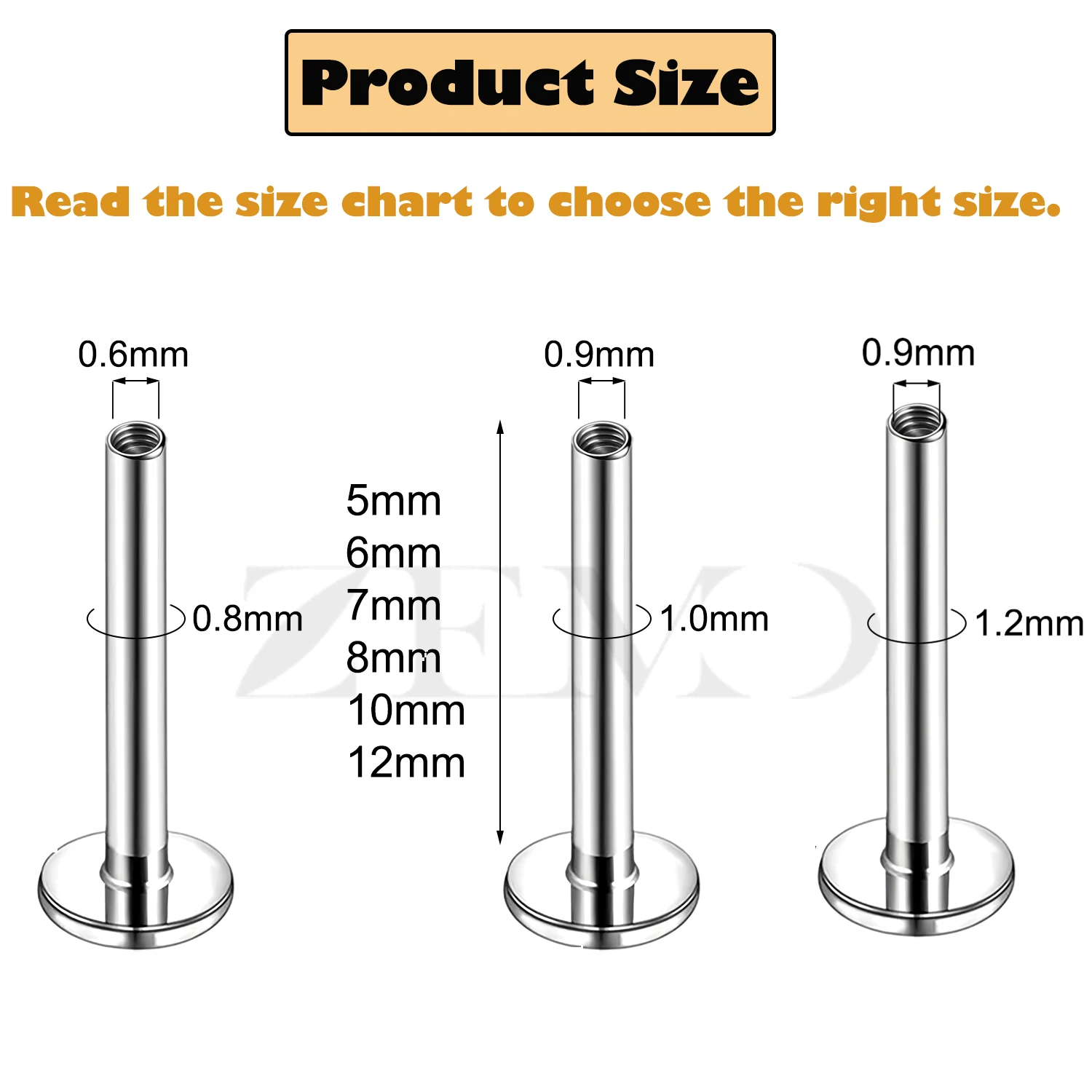 ZEMO 1PC ASTM F136 Titanium Lip Labret Piercing Base 16G 18G 20G Internal Thread Earrings Lips Nose Piercing Jewelry Accessories
